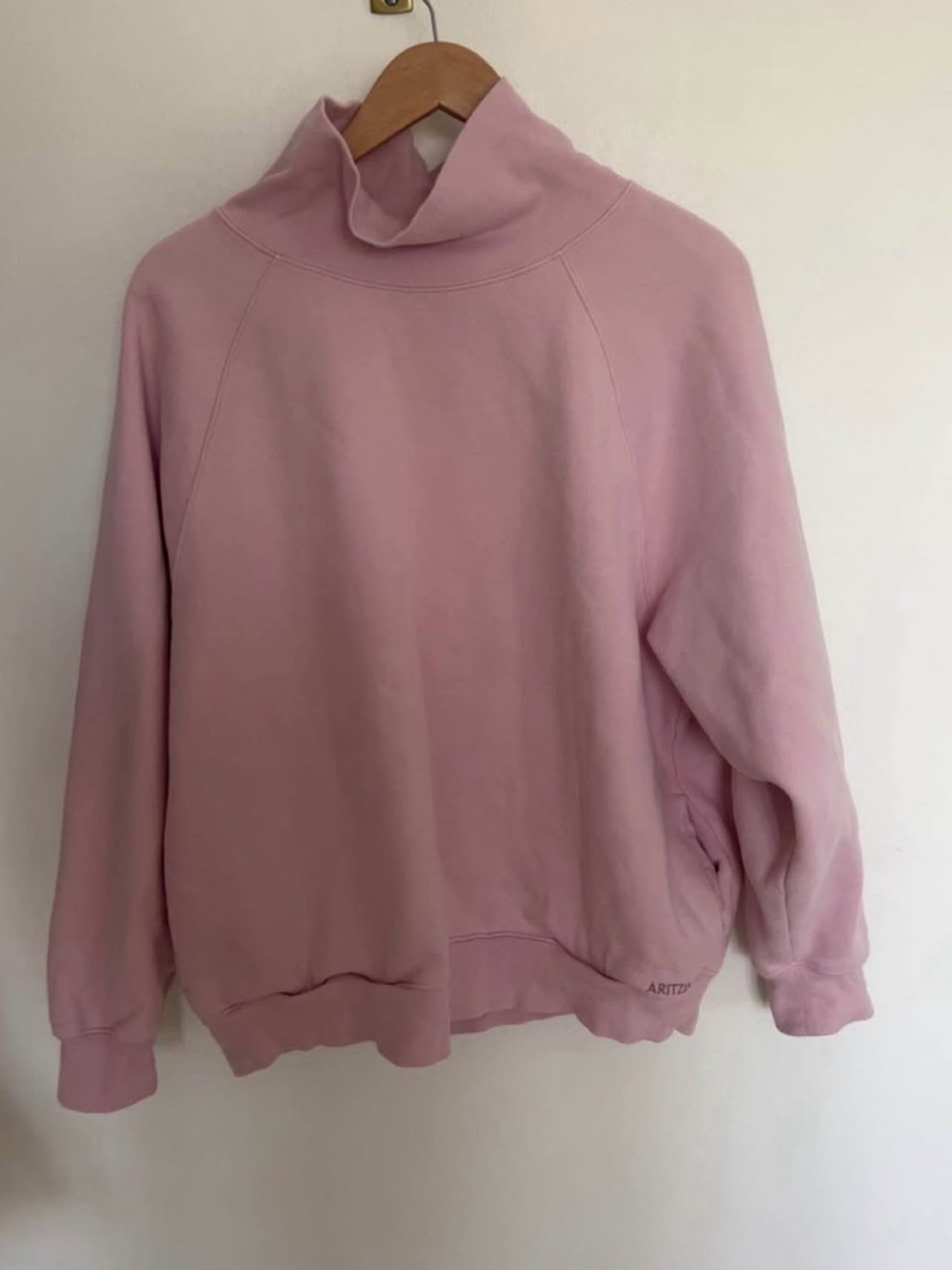 Women's Pink Funnel Neck Sweater